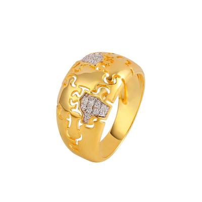 China Women's Luxury Custom New Arrival Personalized Pave Cubic Zircon Puzzle Design Ring For Gift for sale