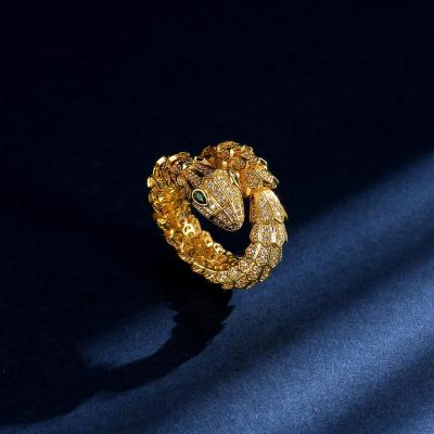 China 2022 New Arrival High Quality Brass Fashion Polishing Ring Luxury Style Snake Ring Fine Jewelry Ring For Charming Women for sale