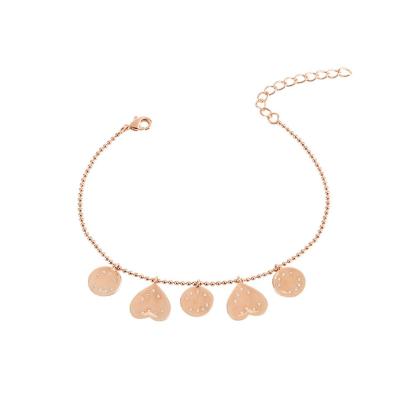 China New Arrival Jewelry Rose Gold Plating Big Discs Luxury Flush Setting Silver Bangle for sale