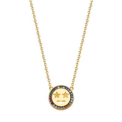 China Matte Newly Arrival Fine Jewelry Rainbow Smile Face Necklace Jewelry For Women for sale