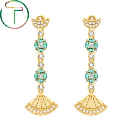 China Hand Made High Quality Fashion Earring Silver or Gold Personality Luxury Drop Earrings for sale