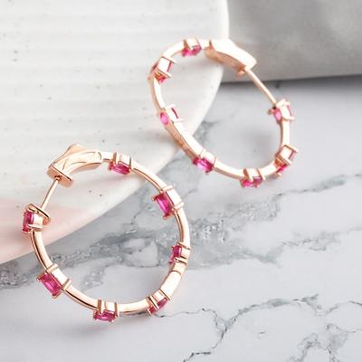 China Hand Setting 2022 New Arrive Sterling Silver Wholesale Elegant Hoop Earrings Fine Jewelry 925 Fashion Jewelry For Trendy Women for sale