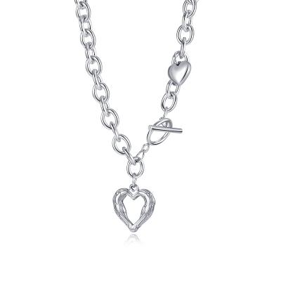 China Fashionable High Polished Stainless Steel Jewelry Personality Hip Hop Heart Charm Pendant Necklace Women for sale