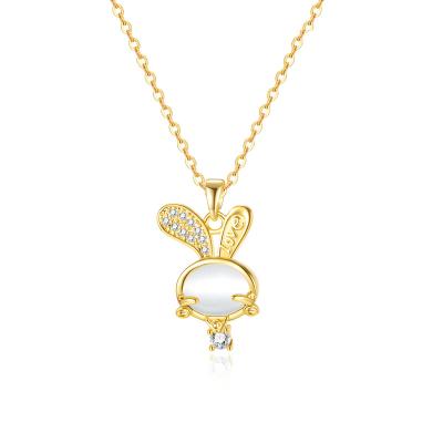 China OPK Pendant Necklace Women Mini Rabbit Stainless Steel Clavicle Chain Cute Wholesale Cute Temperament Fashion for sale