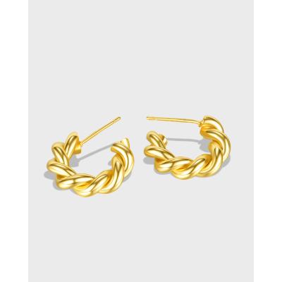 China FASHIONABLE brass women's earrings European and American personality twist retro earrings for sale