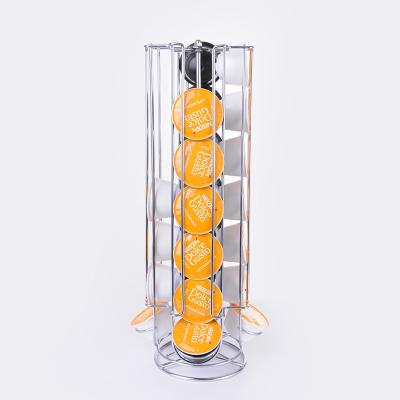 China YZ1373C YZ1373C Wire Coffee Capsule Viable Rotating Rack For 28 Pack Dolce Enthusiasm for sale