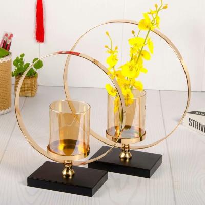 China Home Decoration Living Room Ornaments Iron Art Metal Candlestick Wedding Home Props for sale