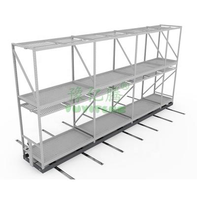 China Movable Multi-Tier Mobile Grow Racks Vertical Hydroponic Growing Systems Indoor Farming for sale