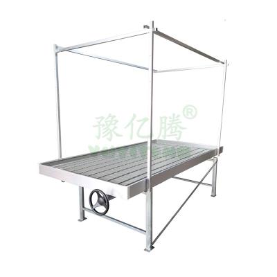 China Greenhouse Seedling 4x8 Flood Rolling Bench Growing Ebb And Flow Table With Hydroponic Growing Tray for sale