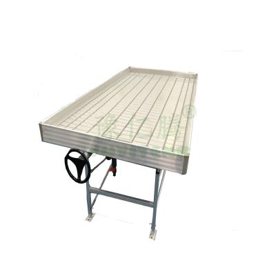 China Easily Assembled Commercial Agricultural Greenhouse Hydroponic Growing Rolling Benches With Seedling ABS Tray for sale