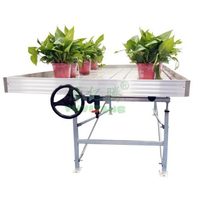 China Fruit Flower Hydroponics System Greenhouse Rolling Bench Vegetable Wire Mesh Bench Seedbed Greenhouse for sale