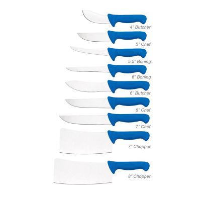 China 9 Pcs Butcher Chopper Skinning Boning Knife 3cr13 Stainless Steel Viable PP Butcher Knife Set Butcher Chef Handle Kitchen Knife Sets for sale