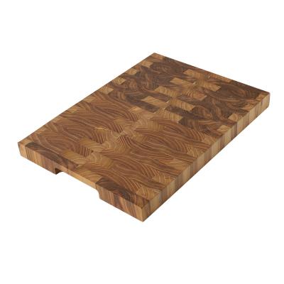 China Viable Custom Teak Wood Cutting Board with Grain Chopper from Juice Groove Large Wooden End for sale