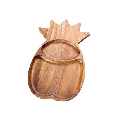 China Sustainable Custom Eco-Friendly Wooden Food Serving Tray Eco-Friendly Fruit Food Appetizer Snack Tray for sale