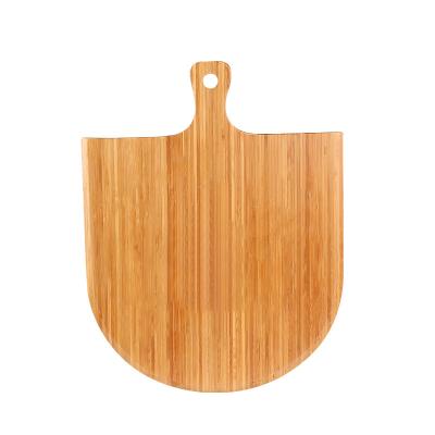 China Viable Custom Natural Bamboo Pizza Paddle 14 Inch Pizza Peel Serving Panel Wooden Pizza Cutting Board for sale