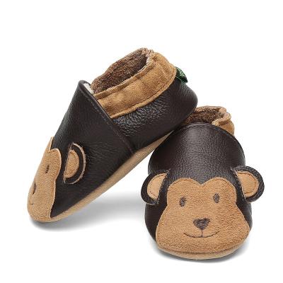 China Soft Walker Shoes Girls Baby Casual Toddler Boys Moccasins Round Animal Animal Baby Monkey Pattern Shoes for sale