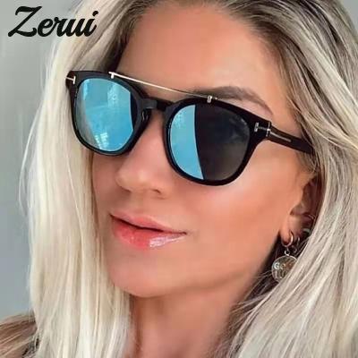 China Beam New Luxury Brand Sunglasses Fashion Double Around Sunglasses For Women Vintage Candy Color Lens Cat Eye Sun Glasses Men Pilot Gradient Eyewear for sale