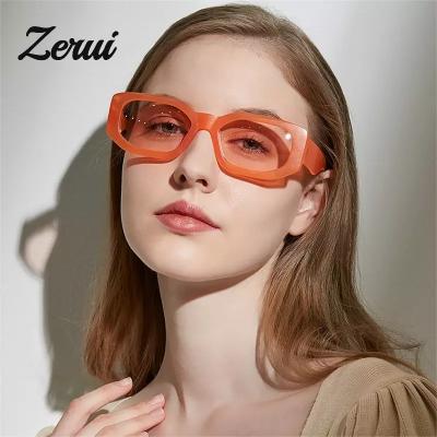 China Fashion Sunglasses Rectangle Sunglasses Women Shape Jelly Color Eyewear Shades UV400 Men Fit Gradient Colored Sun Glasses for sale