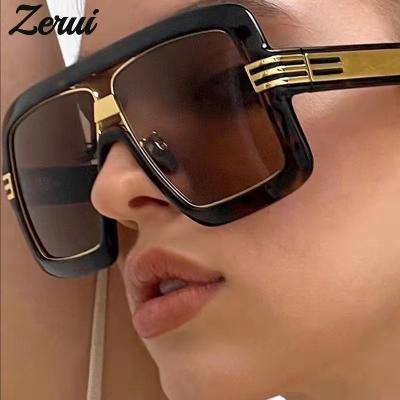 China Fashion Sunglasses Square Oversized Sunglasses For Men Luxury Beige Vintage Glass Sun Glasses Vintage Hip Hop Hip Hop New Brand Women 2021 Eyewear for sale