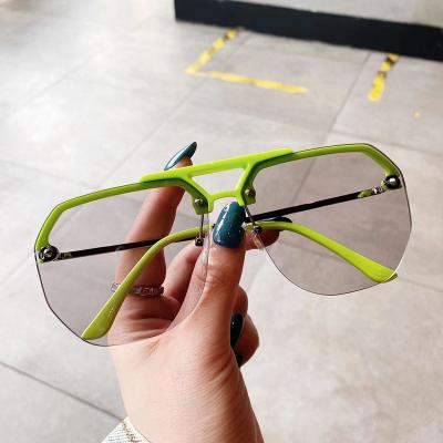 China Fashion Sunglasses Fashion Half Frames Women Oversized Square Sunglasses Men's Anti-blue UV400 Computer Glasses for sale