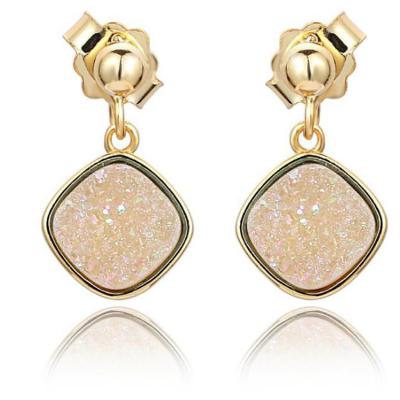 China Vintage Christmas s925 Sterling Silver Earrings 18k Gold Plated Diamond Stud Earrings for sale