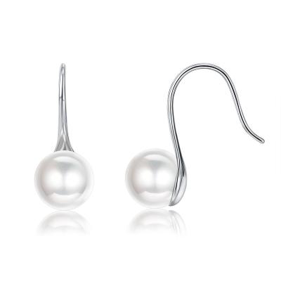 China New vintage A style s925 pearl ear hook girl with sterling silver pearl earrings for sale