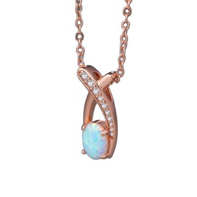 China FASHIONABLE Gold Plated Women's Opal Necklaces Silver Necklace Jewelry for sale