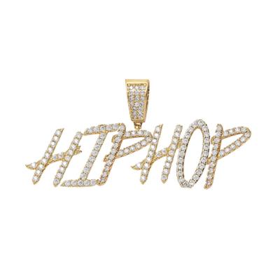 China 2021 Hot Selling Custom Hiphop Mens Name Necklace 18K Gold Plated Iced Out Initial Letter Necklace for sale