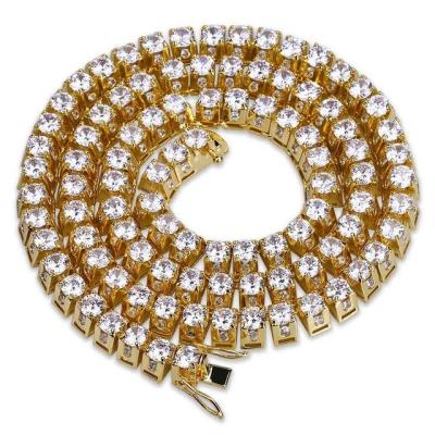 China Custom 10MM Luxury Gram Diamond Necklace Hip Hop Jewelry Zircon Gold Necklace Designs For Men for sale