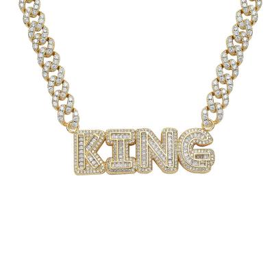 China Hot Selling Custom 9MM Hip Hop Bling Bling Cuban Link Cuban Link Nameplate Personalized Necklace From Hiphop Amazon for sale