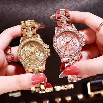 China Wholesale Hiphop New Arrivals Women's Rose Gold Bling Iced Out Watch For Ladies for sale