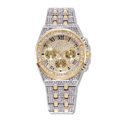 China 2020 Hiphop Wholesale Fashion Mens Bling Stainless Steel Trendy Luxury Wrist Watch For Women for sale