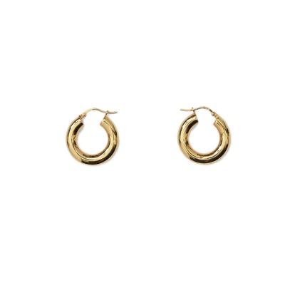 China 2020 New TRENDY Idea 18K 14K Gold Plated Statement Charm Chunky Good Hoop Earrings For Brass Copper Women for sale