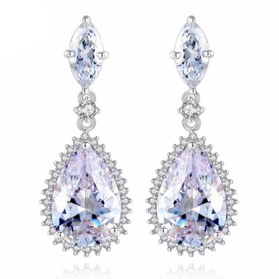 China Chica Wholesale Wedding Jewelry Women's Zircon Women's Bridal Drop Earrings D.C.A. Luxury Luxury Water Drop Earrings for sale