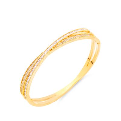 China 2019 Chica Fashion Jewelry Wholesale Fashion Jewelry Wholesale 14K Gold Plated Women Jade Zircon Bangle for sale