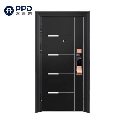 China Base Track Steel View Door Design Metal Door Anti-theft Iron Steel Security Lower Prices Single Door for sale