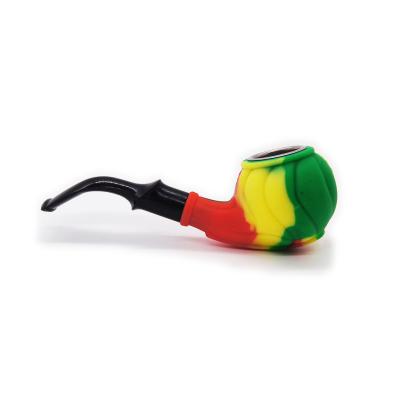 China Coastal Colorful Portable Silicone Organic Tobacco Pipe With Metal Bowl Smoking Pipes Accessories for sale