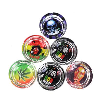 China High Quality Minimalist Household 85mm Round Clear Glass Crystal Ashtrays Ashtray More Design OEM Logo for sale