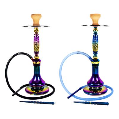 China Transient Wholesale New Style Arabic Hookah Set Shisha Multicolor Glass Aluminum Hookah Rainbow Smoking Accessories for sale