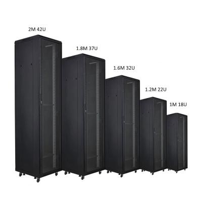 China Convenient Installation 4u 9u 6U Data Center Server Standard Floor Standing Glass Door Network Cabinet for sale