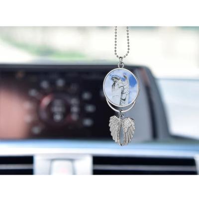 China Metal Sublimation Blanks Angel Wings Car Hanger Pendant Ornament for sale