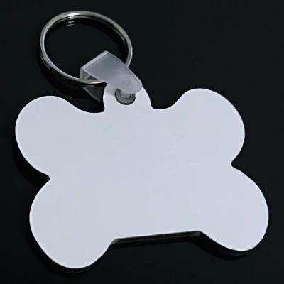 China Custom Sublimation Key Chain Bone Printing Aluminum Metal Key Chain Image Dog Tag for sale