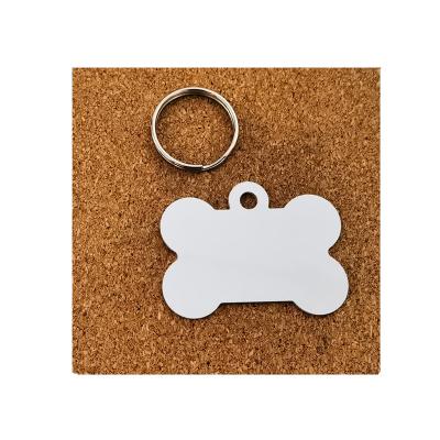 China Lights Wholesale Blank Aluminum Bone Shaped Dog Tag Sublimation Ornaments Dog Tag Blank for sale