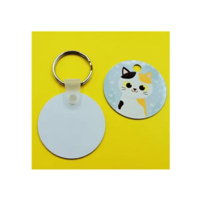 China Cheap Custom Sublimation Double Side Sublimation 2D Mute Key Chain Metal Round Logo Sublimation Keychain for sale