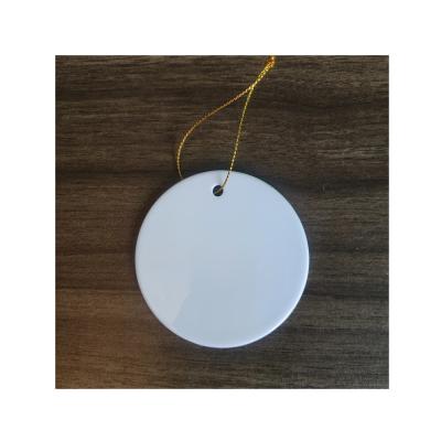 China Personalized Customized Ceramic White Glossy Sublimation Christmas Ornaments For Christmas Tree Decoration for sale