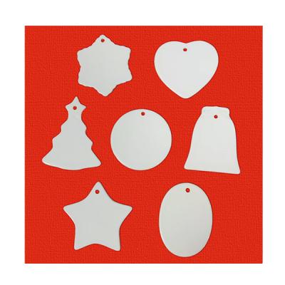 China Christmas Decoration Supplies Sublimation Blanks Ornament Sublimation Ceramic Ornament Different Christmas Ceramic Pendant Shapes for sale