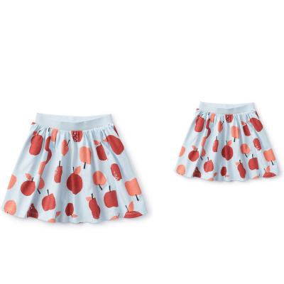 China Anti-wrinkle Apple Girls Print Elastic Kids Cotton Elastic Babies Wholesale Custom Full Skirt Summer Full Skirt Fashion Baby Belt Skirts for sale