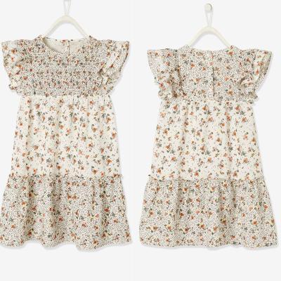 China Custom Wholesale Anti-wrinkle Kids Wear Summer Kids Vendor Designers Girl Clothing Kids Clothes Girls Dress Floral Dress for sale