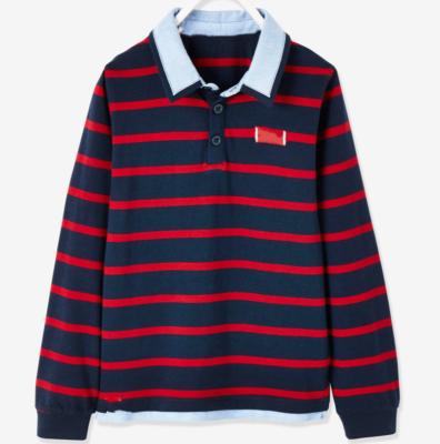 China Wholesale High Quality Kids Anti Shrink Round Collar Customs Full Cotton Wear Long Sleeves Boys Springs Polo T-Shirts for sale