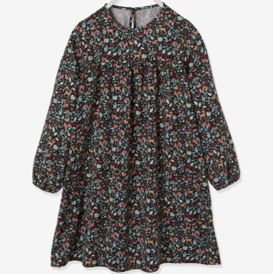 China Wholesale High Quality Comfortable Feeling Anti-wrinkle Kids Dress Loose Printed Girls Wear Long Sleeves Flowers Kids Spring Clothing for sale